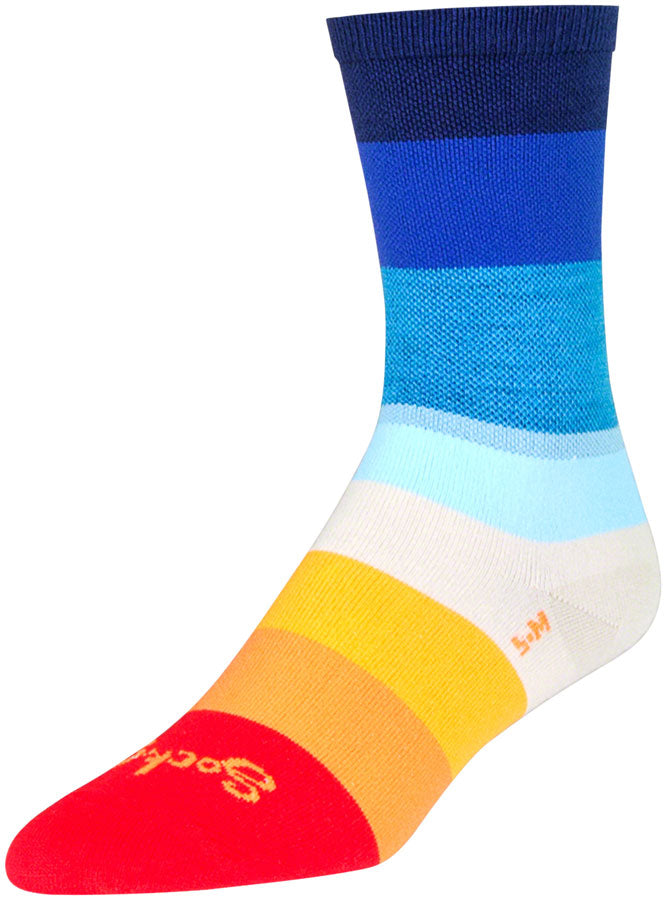 Vintage 70's Style Blue Crew Socks - 6 Inch Height for Men & Women - Perfect for Casual Wear, Sports & Retro Fashion