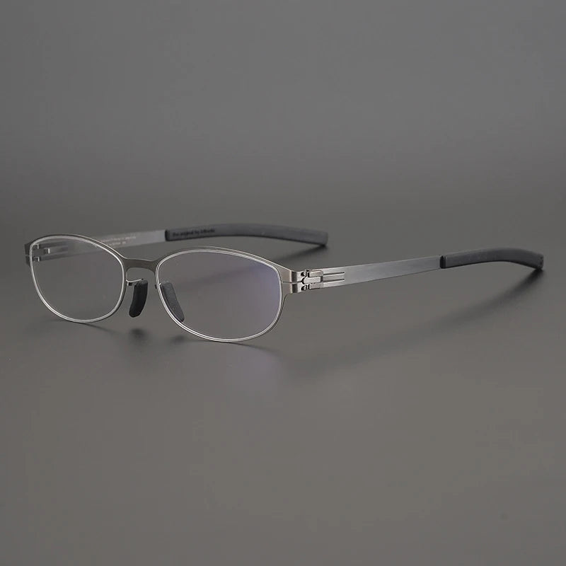 Black Oval Full Rim Screwless Steel Eyeglasses for Women - Style 4797 | Perfect for Office, Reading & Everyday Fashion