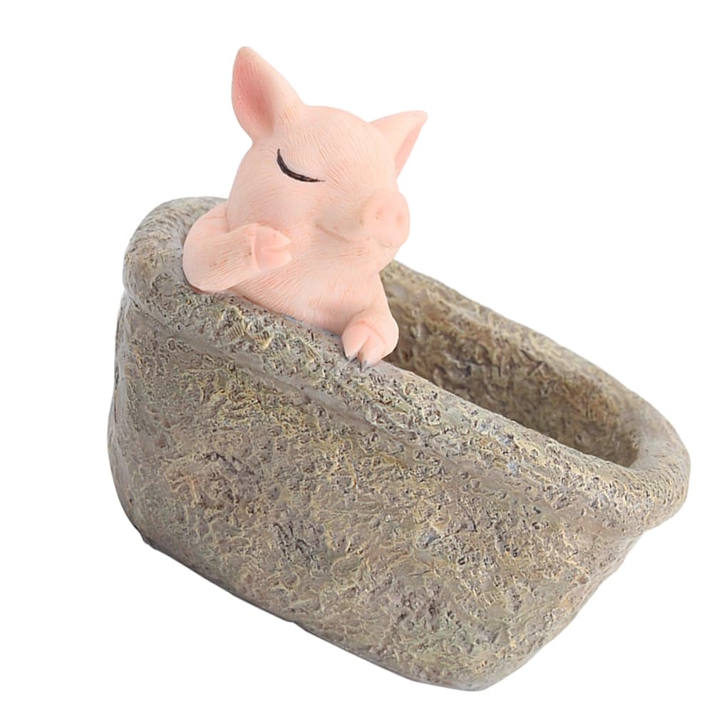 Cabilock 1pc Resin Mini Flower Planter - Ceramic Succulent & Air Plant Pot Holder, Decorative Artificial Plant Pot for Bonsai, Home Office Desk Decor | Perfect for Indoor Plants, Table Centerpiece, and Gift Ideas