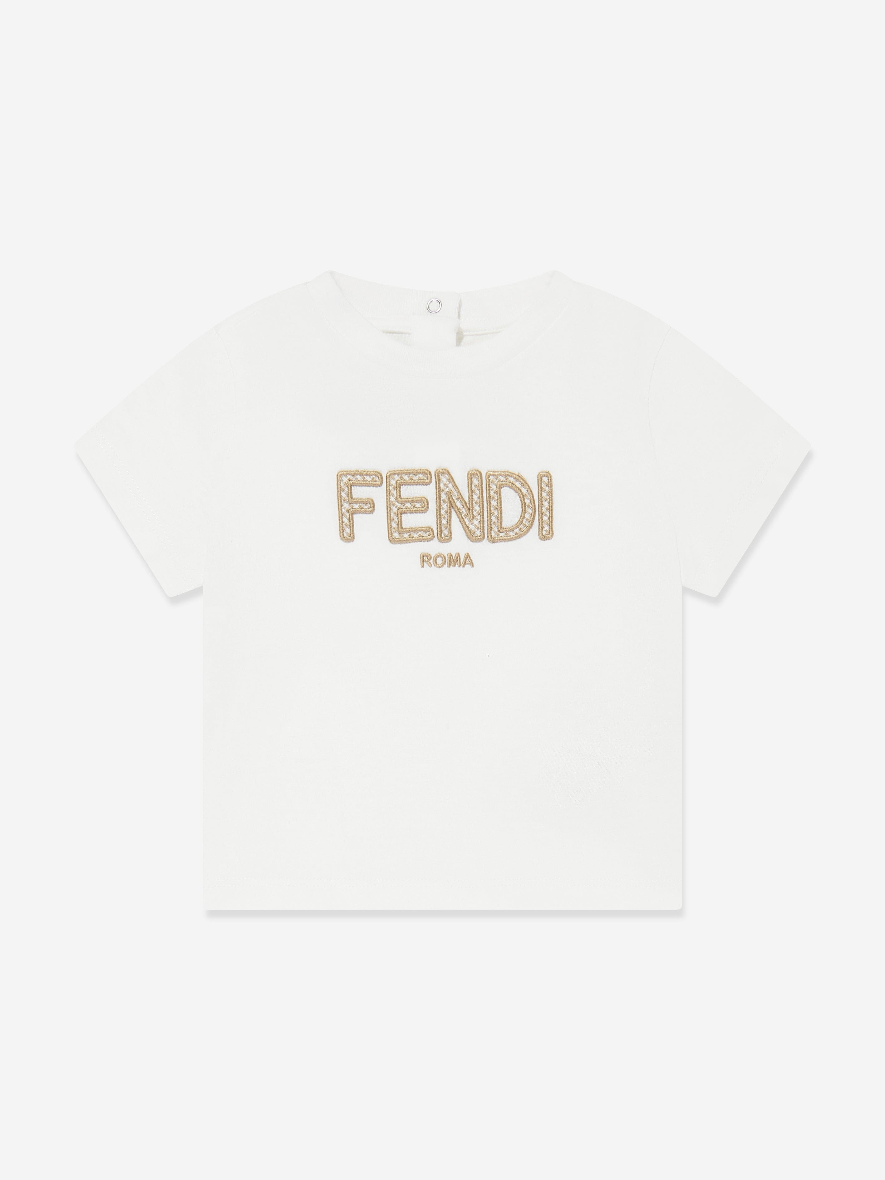 Baby Boys White Logo T-Shirt - Soft Cotton Short Sleeve Tee for Toddlers & Infants | Perfect for Playdates, Daycare & Family Outfits