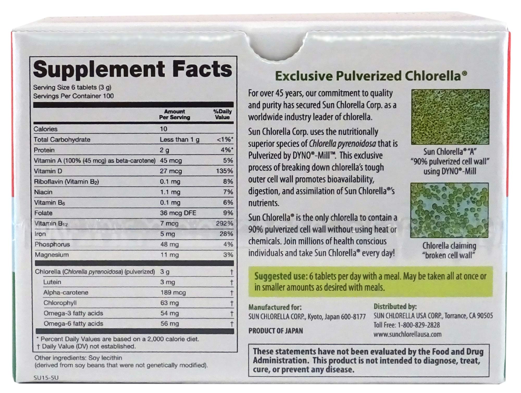 Sun Chlorella Twice As Nice Bundle - 600 Tablets & 10x6g Packets of 500mg Green Algae Superfood Supplement for Whole Body Wellness | Detox, Immune Support & Energy Boost | Perfect for Daily Health Routine & Active Lifestyle