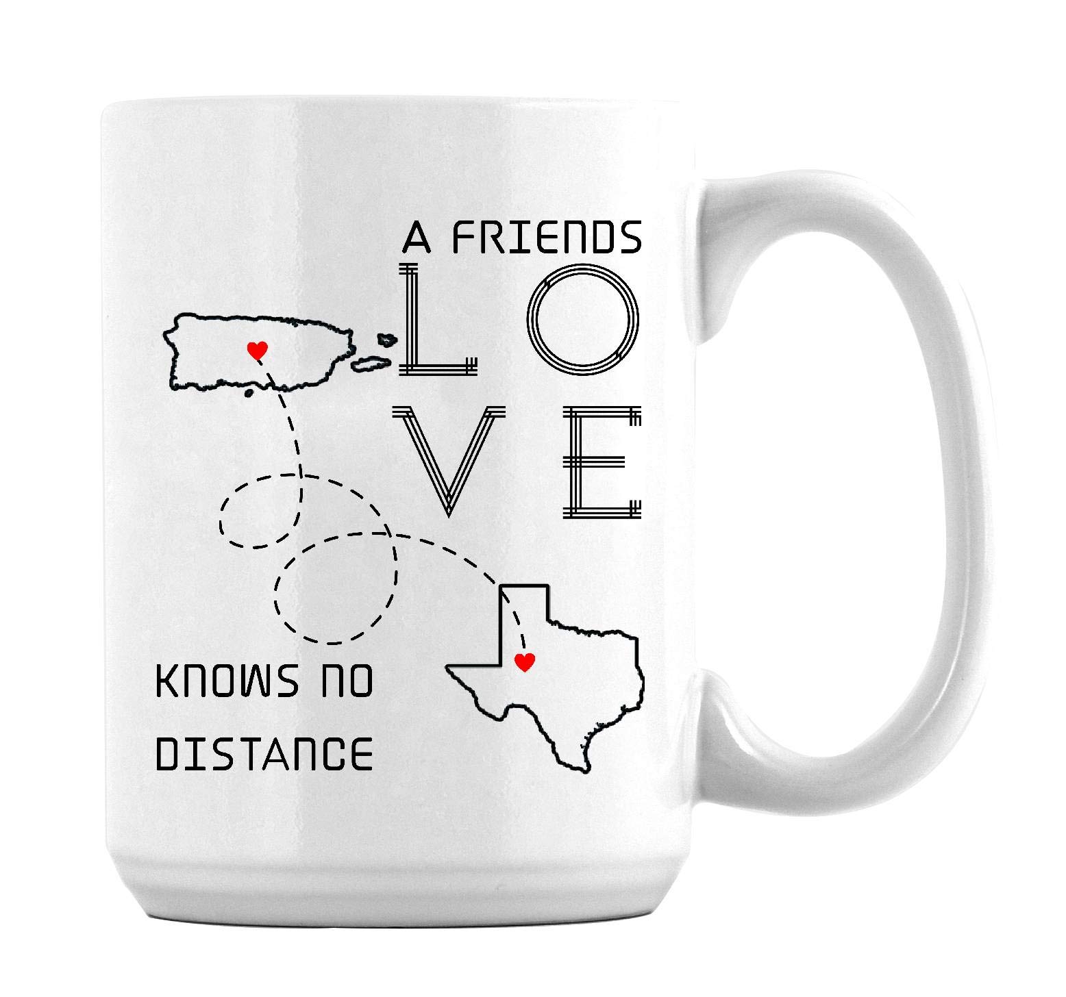 Best Friend Coffee Mug 15oz - Long Distance Friendship Gift for Her & Him - Perfect for Tea, Coffee & Hot Drinks
