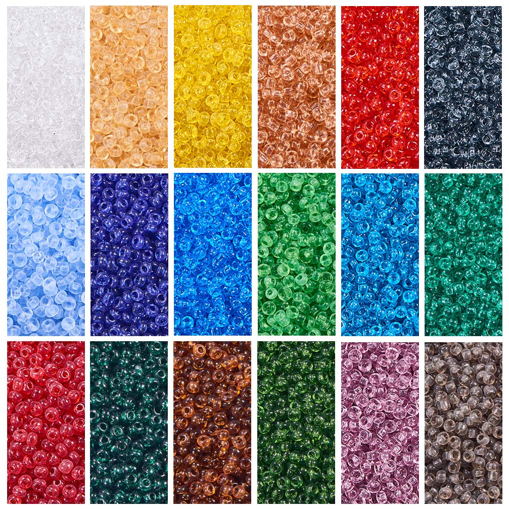 FINGERINSPIRE 11,200pcs 12/0 Glass Seed Beads Kit - 2mm Small Loose Craft Beads for DIY Jewelry Making, Bracelets & Necklaces (Clear, 6OZ) - Perfect for Handmade Gifts, Beading Projects & Creative Crafts