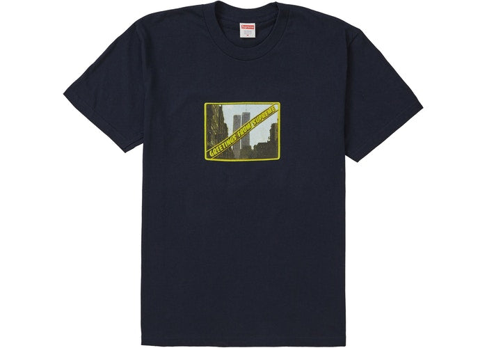 Supreme Greetings Graphic T-Shirt for Men - Navy Blue Casual Streetwear Tee - Perfect for Everyday Wear, Street Style & Urban Fashion