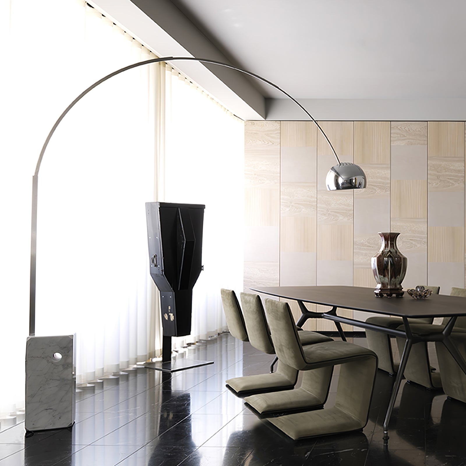 Arcadia Luxe Modern Floor Lamp - Adjustable Brightness LED Standing Light for Living Room, Bedroom & Office - Warm White & Cool White Dimmable Reading Light