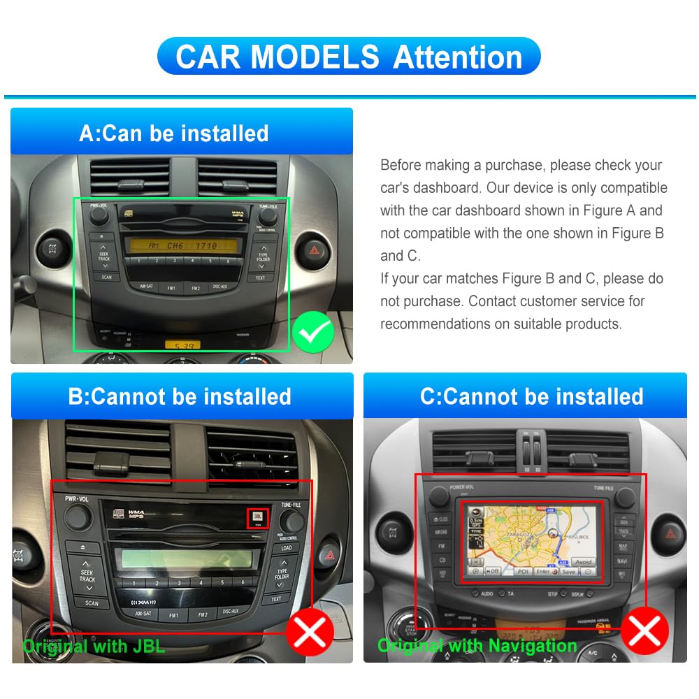 Rimoody 9 Inch Android Car Stereo for Toyota RAV4 2007-2011 - GPS Navigation, Bluetooth, WiFi, Touch Screen, FM/RDS Radio, Mirror Link, EQ, USB, RCA & Backup Camera - Perfect for Road Trips & Daily Commutes