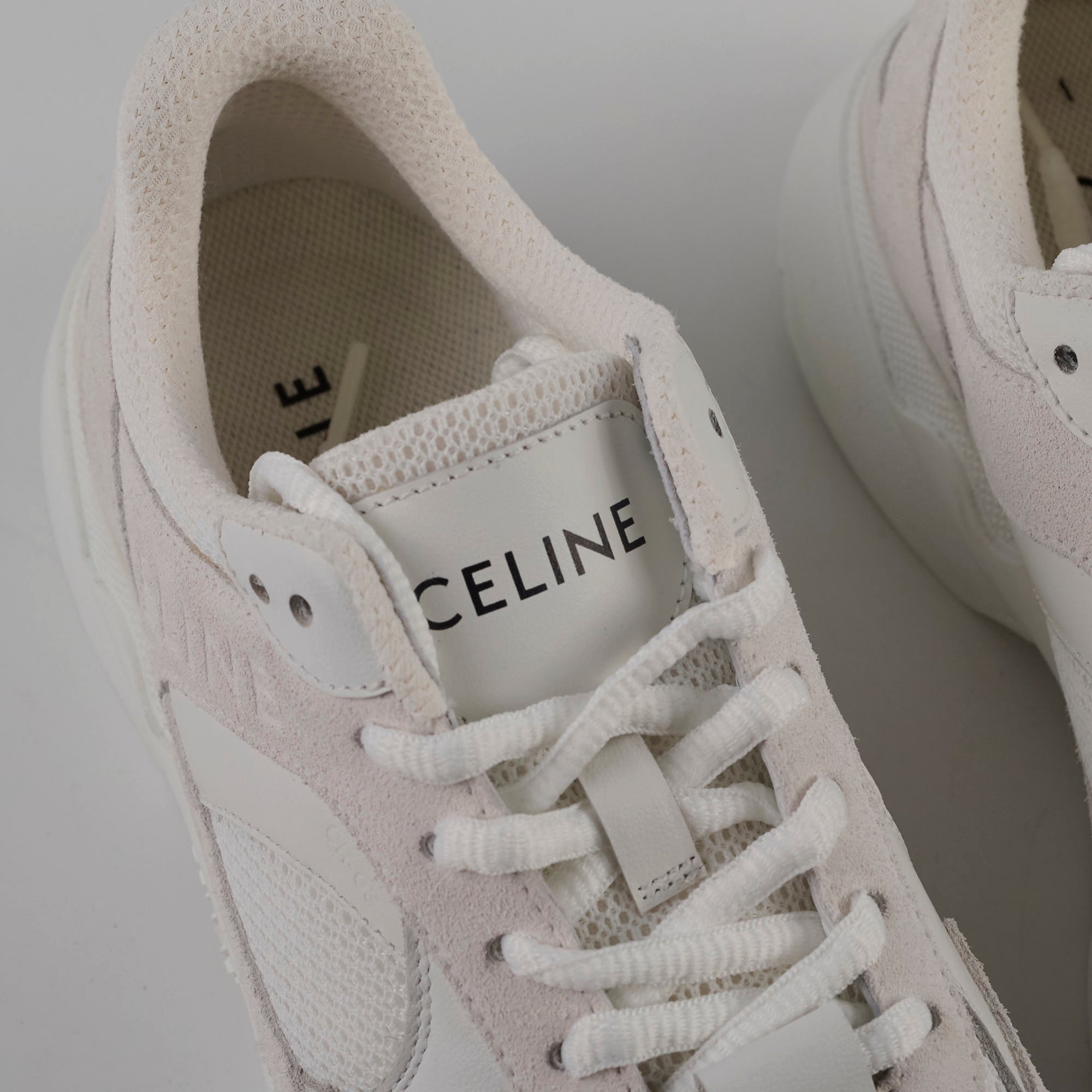 Celine Runner CR 03 Low Lace Up Sneakers - Mesh & Suede Calfskin Men's Fashion Shoes for Casual Wear & Street Style