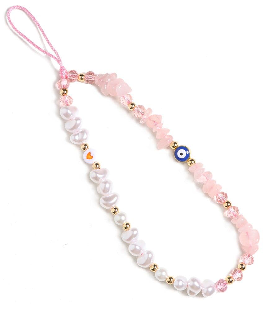 Evil Eye Phone Charm - Beaded Crystal Phone Lanyard Strap with Keychain - Protection Jewelry for iPhone Samsung Android - Perfect for Everyday Use, Gifts & Travel Accessories