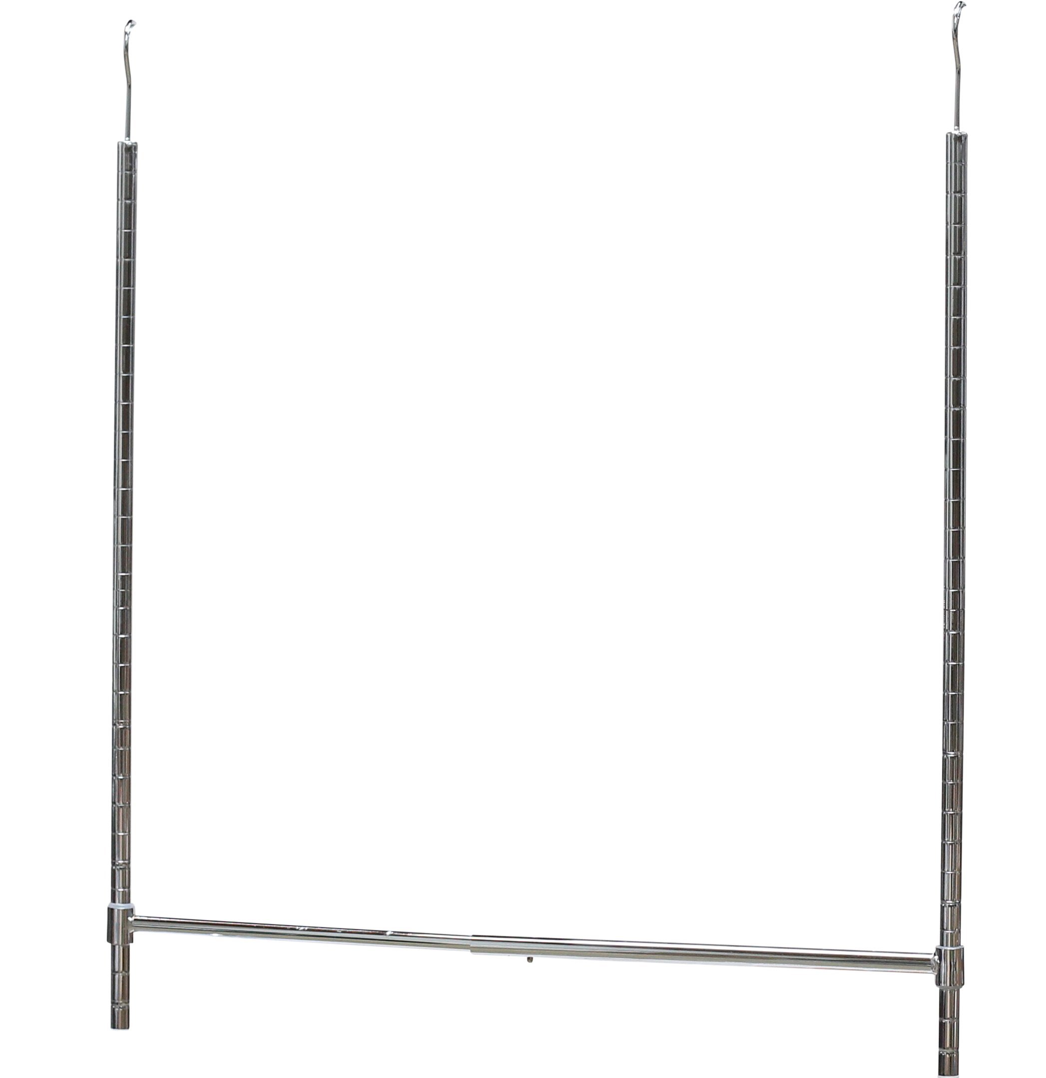 Adjustable Closet Hanging Rod - Chrome Finish Space Saving Closet Organizer for Bedroom, Closet, Laundry Room & Storage Organization