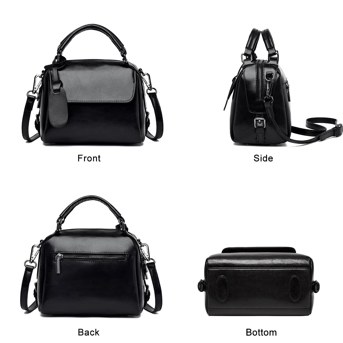 FOXLOVER Women's Leather Crossbody Bag - Mini Purse for Daily Use