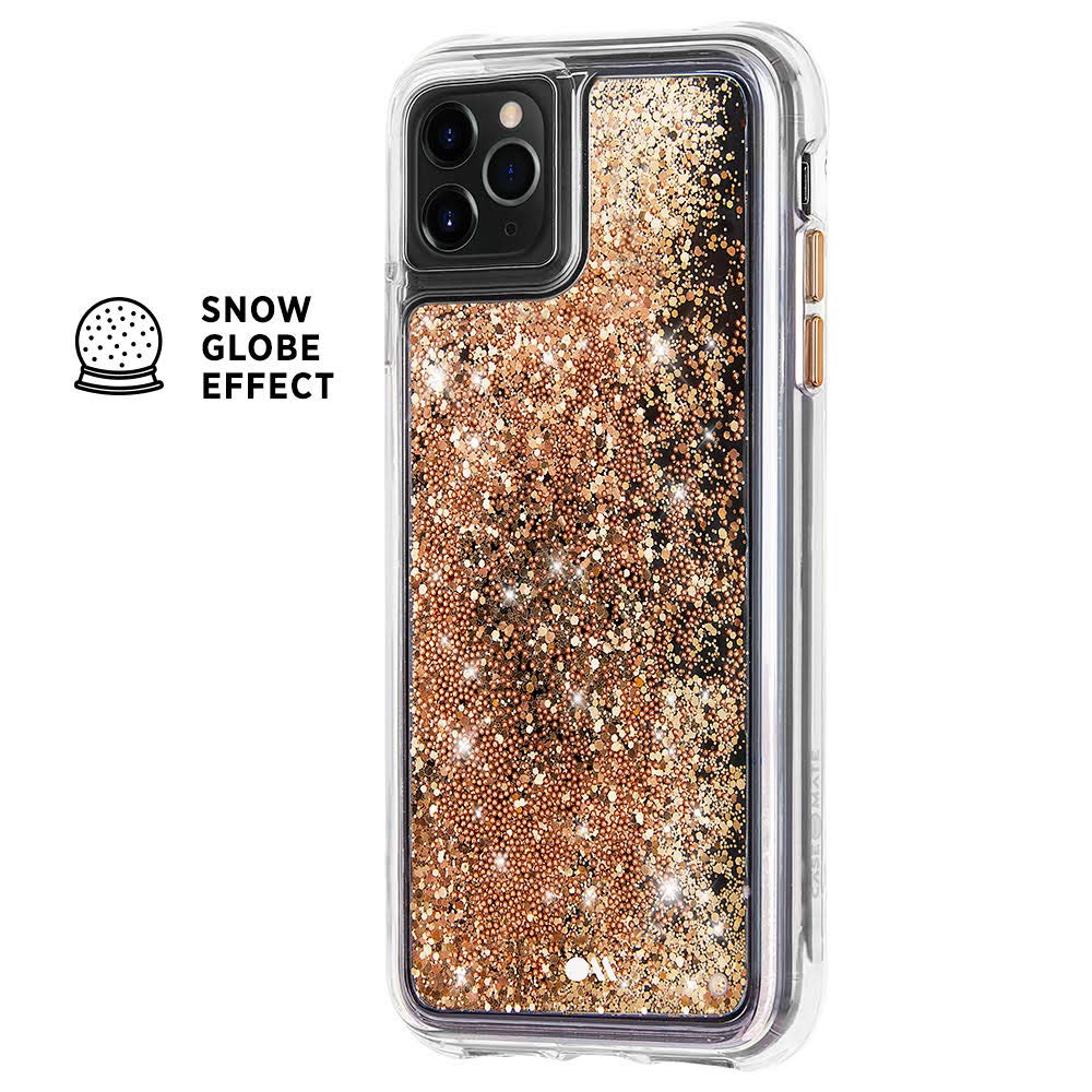 Case-Mate WATERFALL Glitter Phone Case for iPhone 11 Pro Max (6.5 Inch) - Sparkly Gold Protective Cover - Perfect for Parties, Weddings & Special Occasions