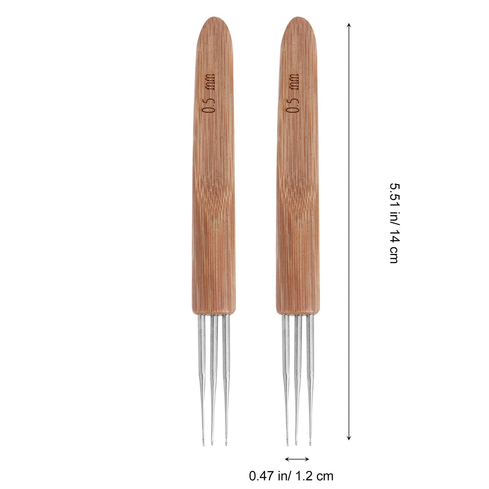 EXCEART 5pcs Wooden Crochet Hook Kit for Dreadlocks & Hair Extensions - Dread Braider, Hair Knitting Needles, Yarn Crochet Hooks, Wig Making Tools - Perfect for DIY Hair Braiding, Locs Maintenance & Styling