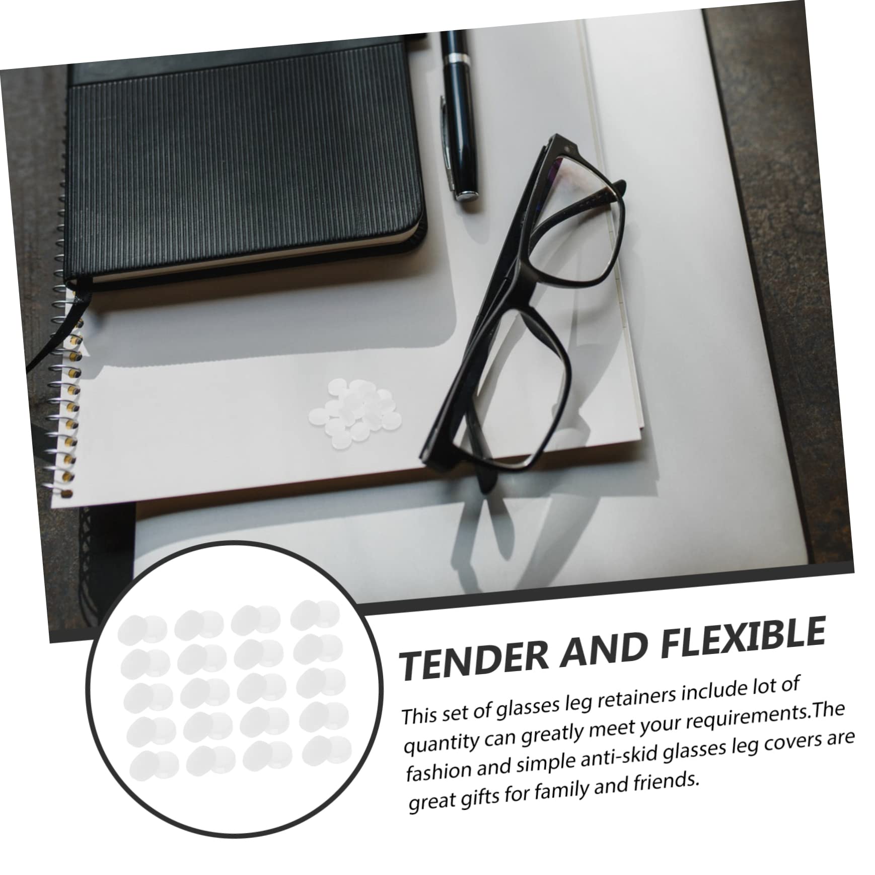 OSALADI 120-Pack Non-Slip Silicone Glasses Holder - Soft Ear Hooks & Leg Covers for Round/Oval Eyeglasses & Sunglasses | Perfect for Reading, Driving & Outdoor Activities