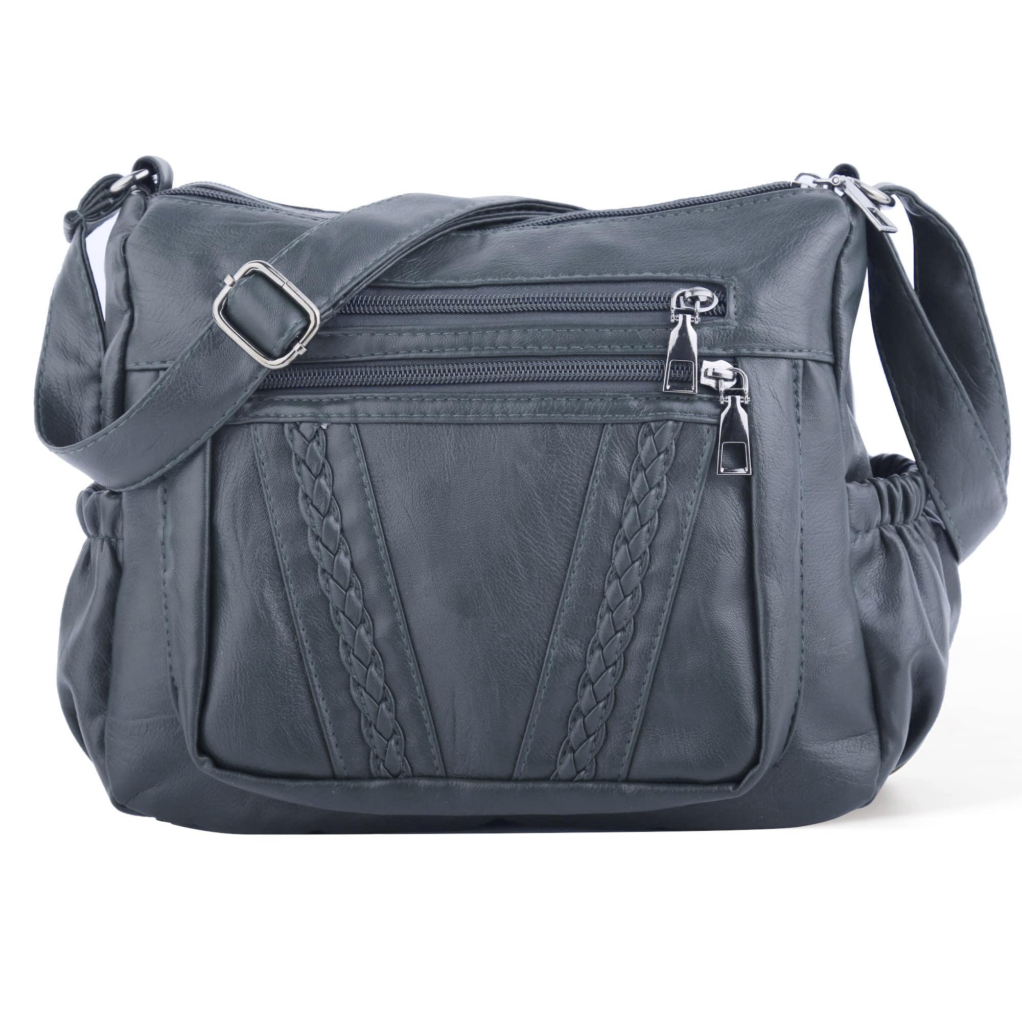 ELDA Women's Crossbody Bag - Soft PU Leather Purse with Multiple Pockets, Stylish Shoulder Handbag for Daily Use, Travel & Shopping