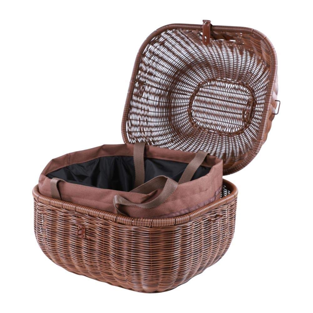 Prima Universal Rear Bike Basket - Round Shape with Removable Liner | Perfect for Groceries, Picnics & Commuting | Fits Most Bicycles