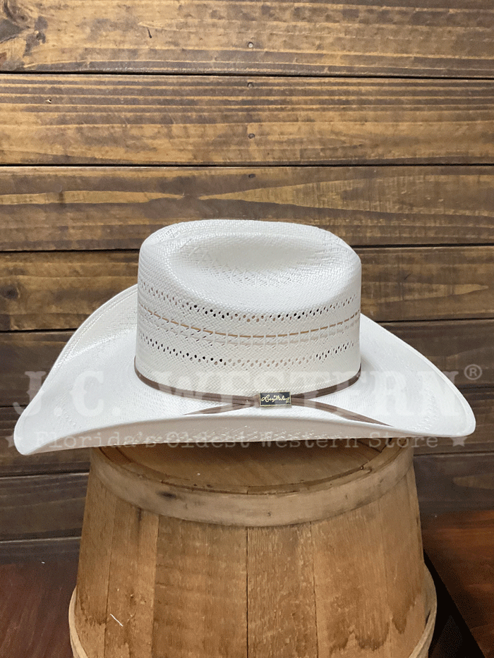 Larry Mahan LMH11157 10X Cowboy Straw Hat Ivory - Western Style Summer Sun Protection for Men & Women - Perfect for Rodeo, Ranch Work, and Outdoor Adventures