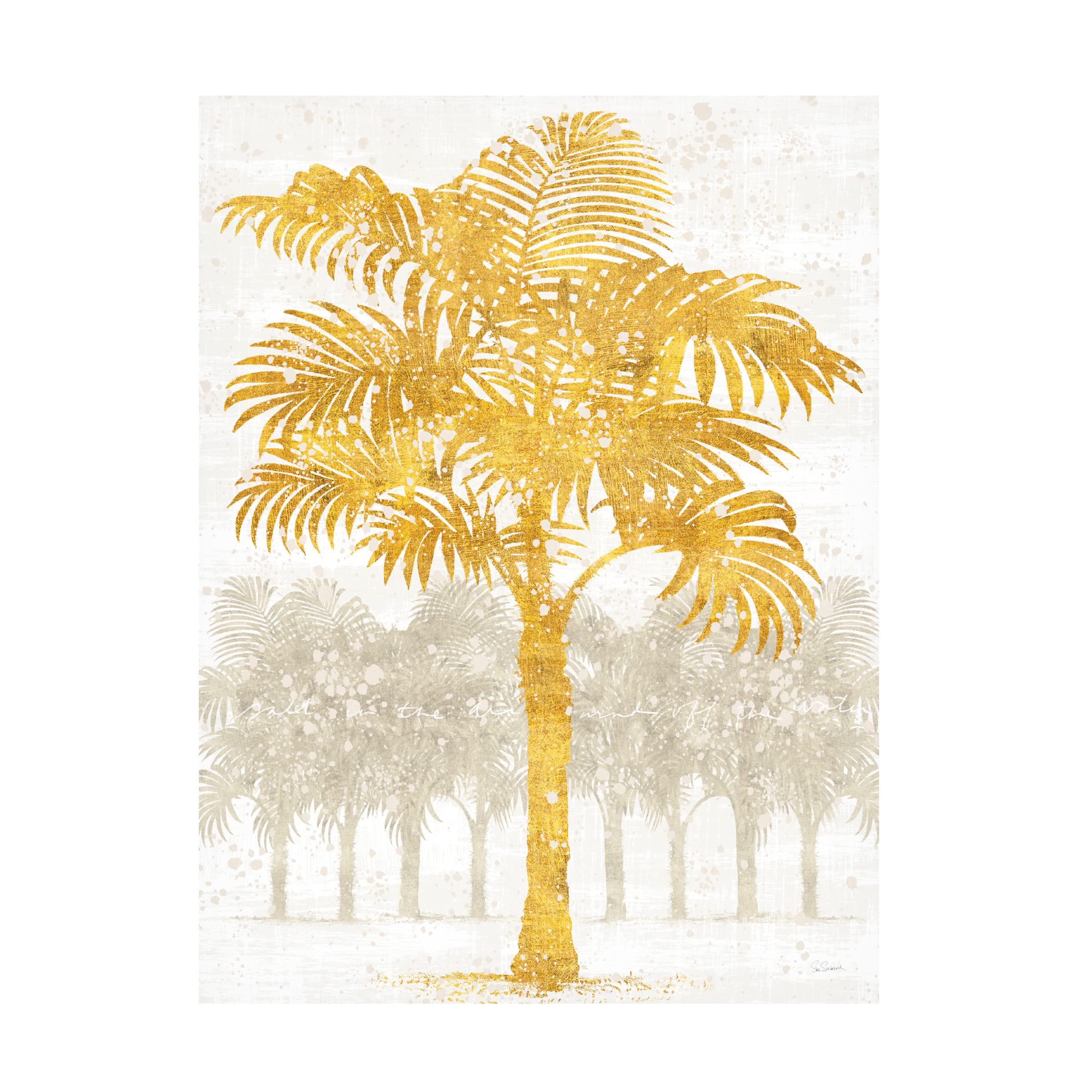 Trademark Fine Art 'Palm Coast III' Canvas Wall Art Print by Sue Schlabach - Tropical Beach Landscape Painting for Living Room, Bedroom & Office Decor