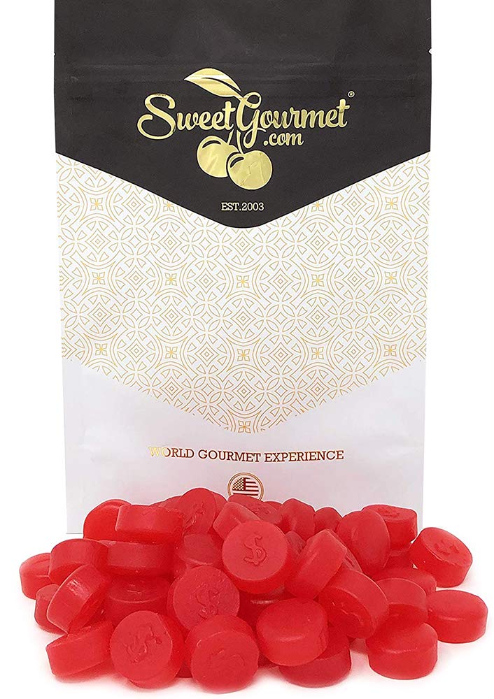 SweetGourmet Cherry JuJu Coins - Bulk Unwrapped Soft Candy - 1 Pound Bag - Perfect for Baking, Party Favors & Candy Buffets