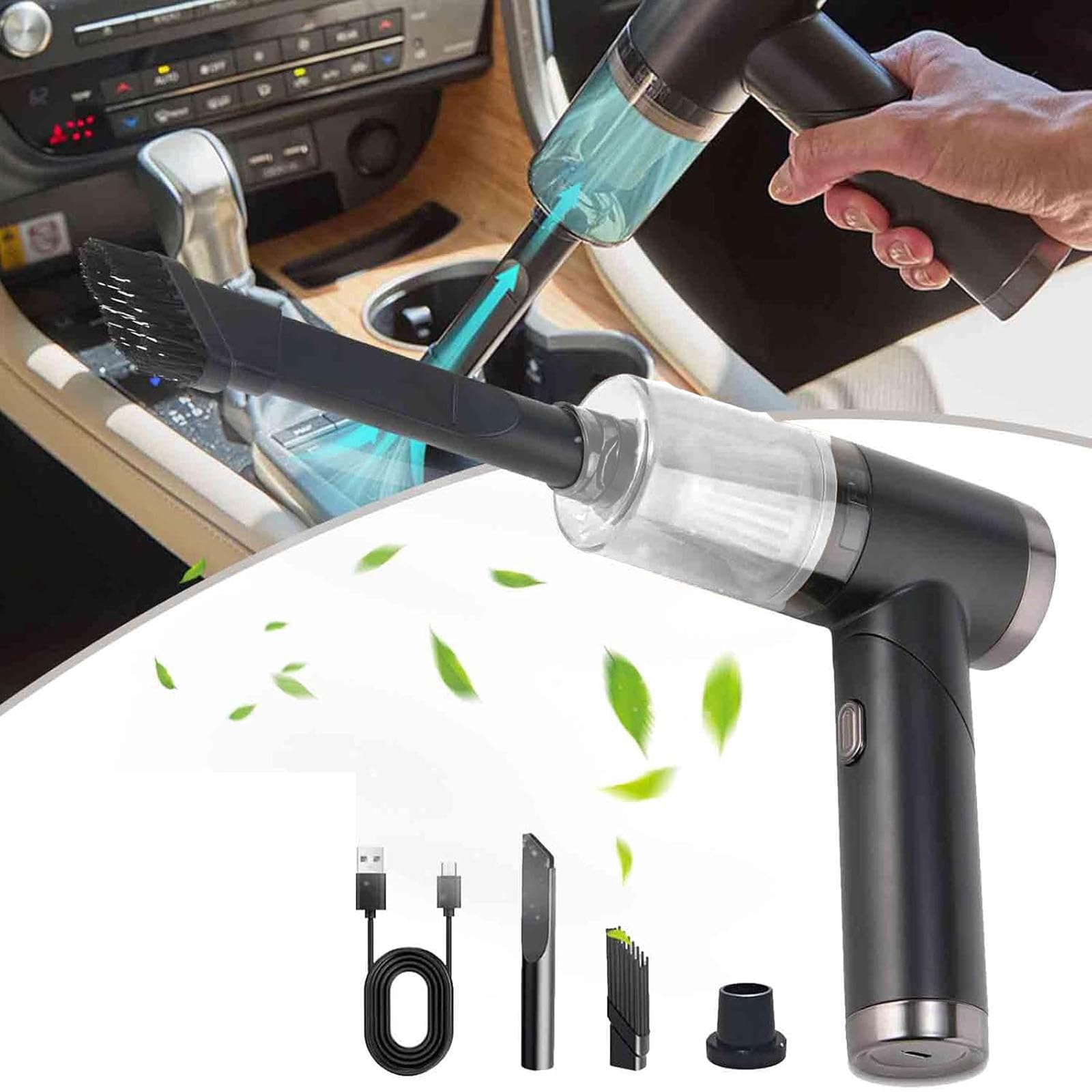 Hucali 15 Handheld Car Vacuum Cleaner - Portable & Foldable for Cars & Home