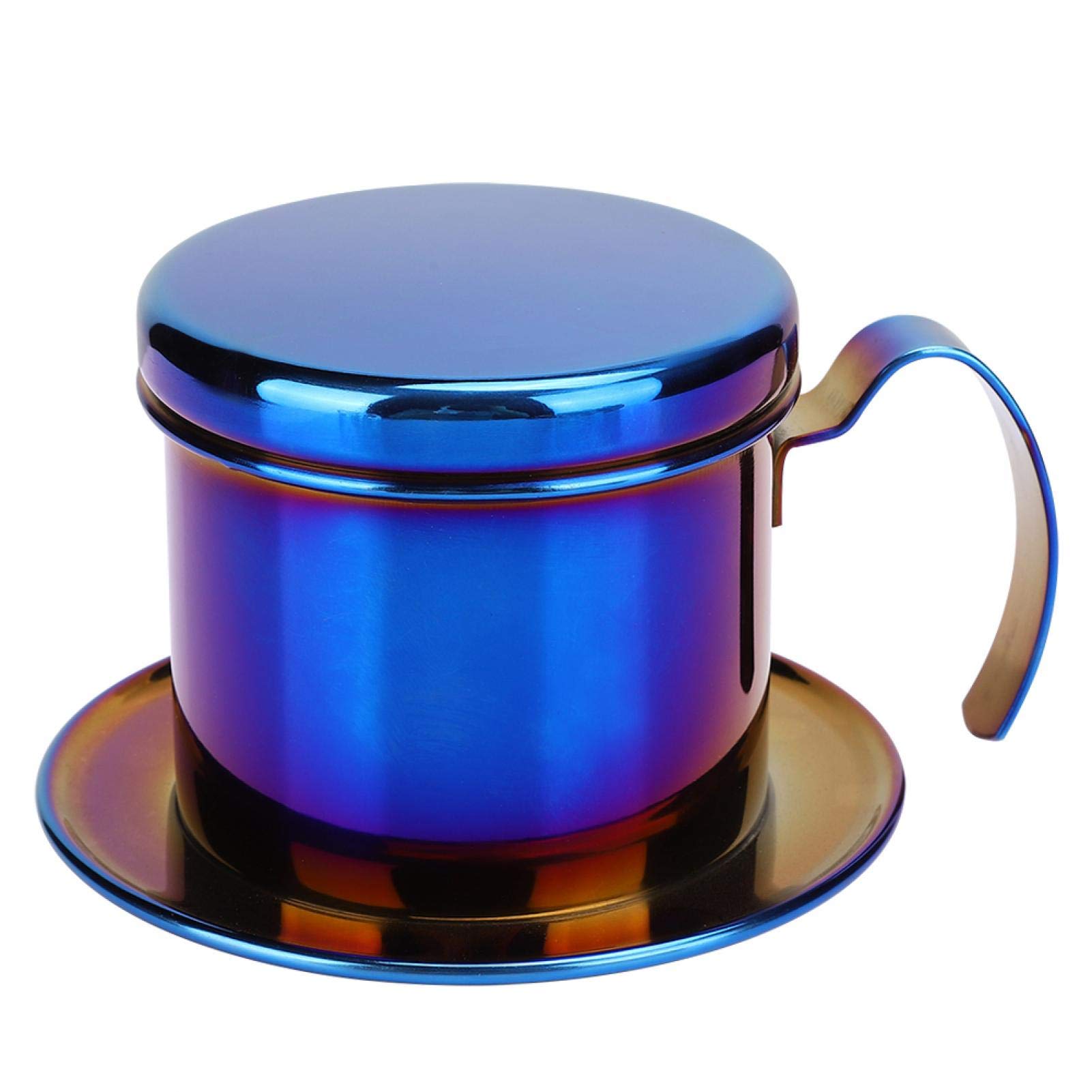 Premium Stainless Steel Phin Coffee Filter - Large Capacity Vietnamese Drip Brewer for Authentic Coffee Lovers (Titanium Blue) | Perfect for Home Brewing, Camping & Gifts