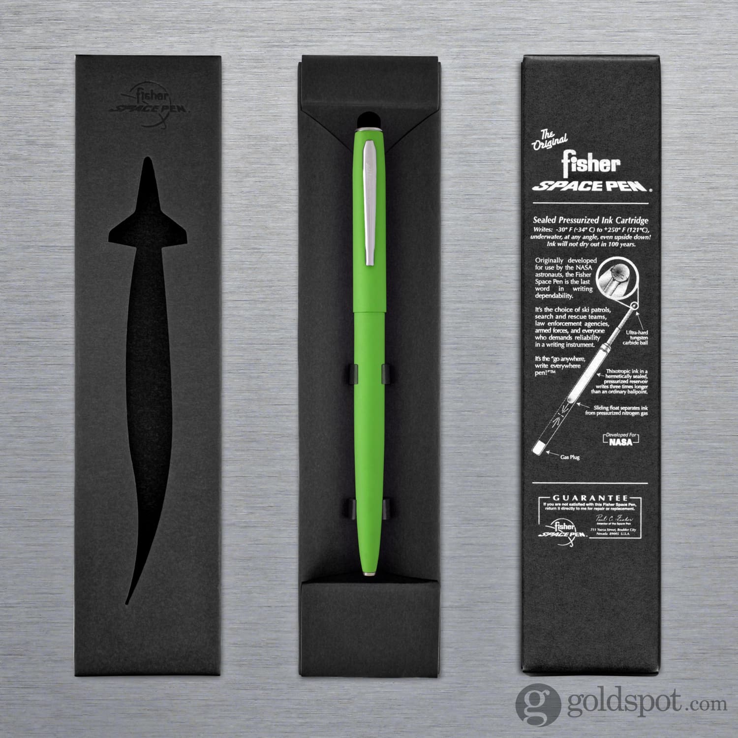 Fisher Space Pen Cap-O-Matic Matte Green Ballpoint Pen with Stylus Tip - Premium Writing Tool for Office, Travel & Outdoor Adventures