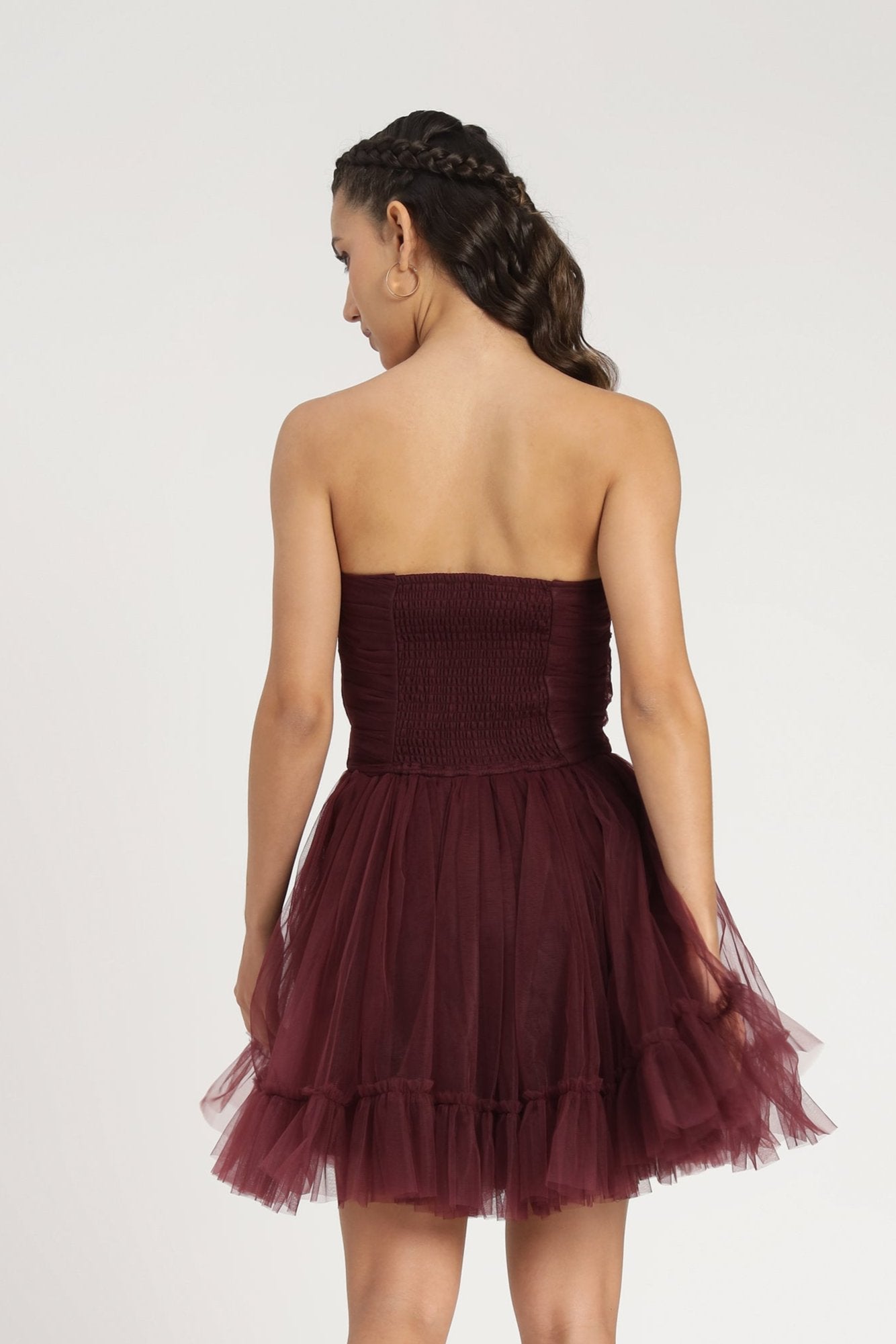 Lauren Plum Tulle Mini Dress - Elegant Party Dress for Women, Perfect for Weddings, Prom & Evening Events | SEO-Optimized Fashion Attire