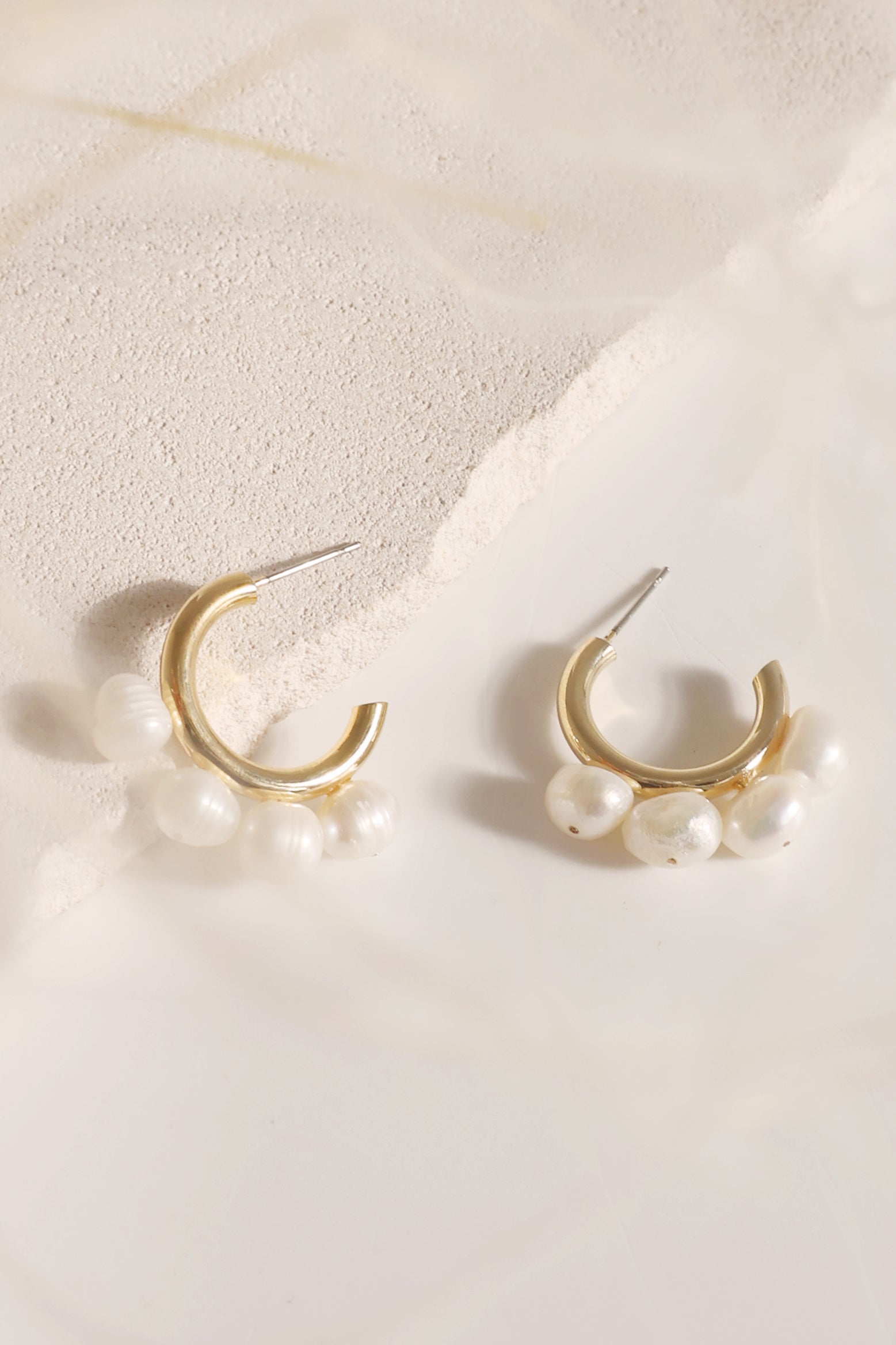 Alice Pearl Hoop Earrings - 14K Gold Plated Elegant Dangle Earrings for Women | Perfect for Weddings, Parties & Everyday Wear