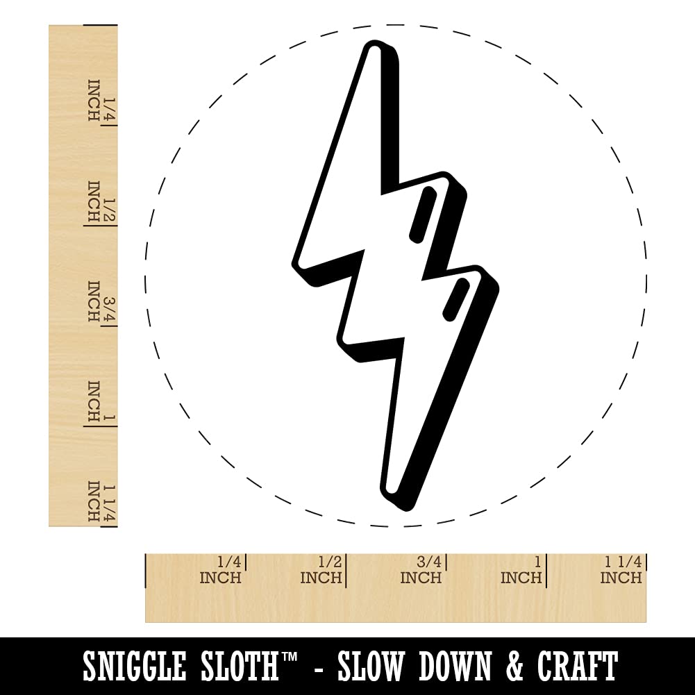 1-1/4 Inch Large Lightning Bolt Rubber Stamp for DIY Crafts, Scrapbooking & Planner Decoration - Perfect for Journals, Cards and Gift Wrapping