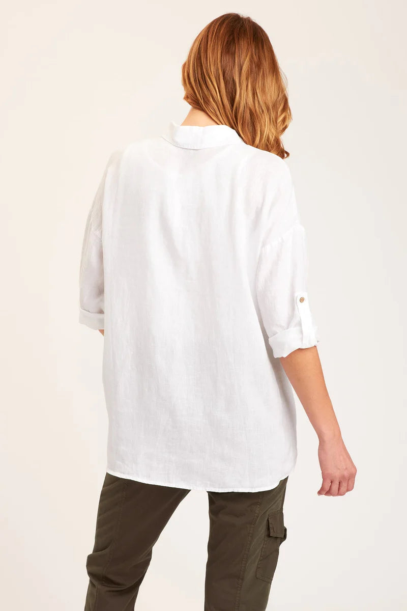 Carrie Button Up Shirt for Women - Classic White Blouse for Office, Casual & Everyday Wear | Stylish & Comfortable Top