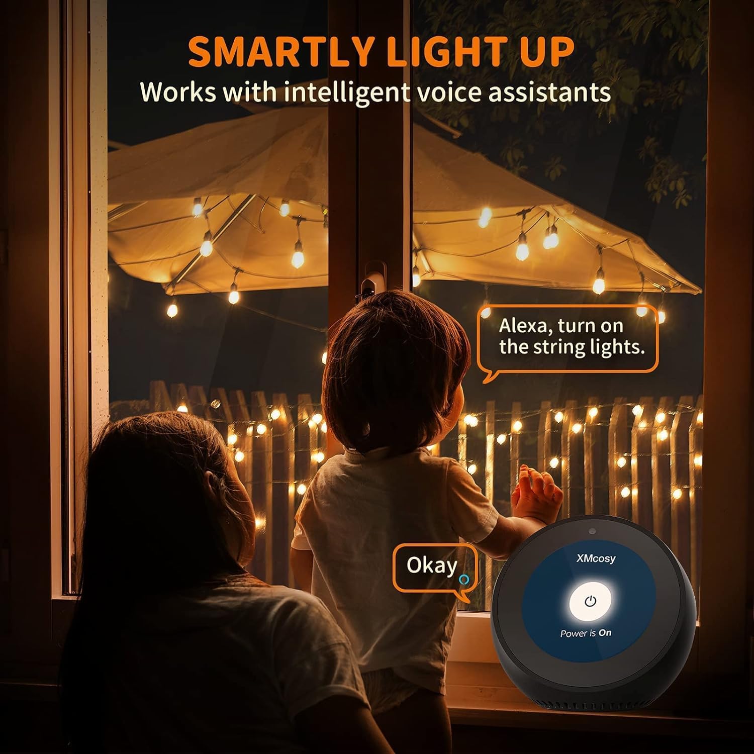 XMCOSY+ Smart Outdoor String Lights - 150Ft G40 Globe Patio Lights with 75 LED Bulbs, WiFi & APP Control, Alexa Compatible, Waterproof Dimmable LED Lights for Garden, Backyard, Porch, Cafe, Restaurant and Wedding Decorations