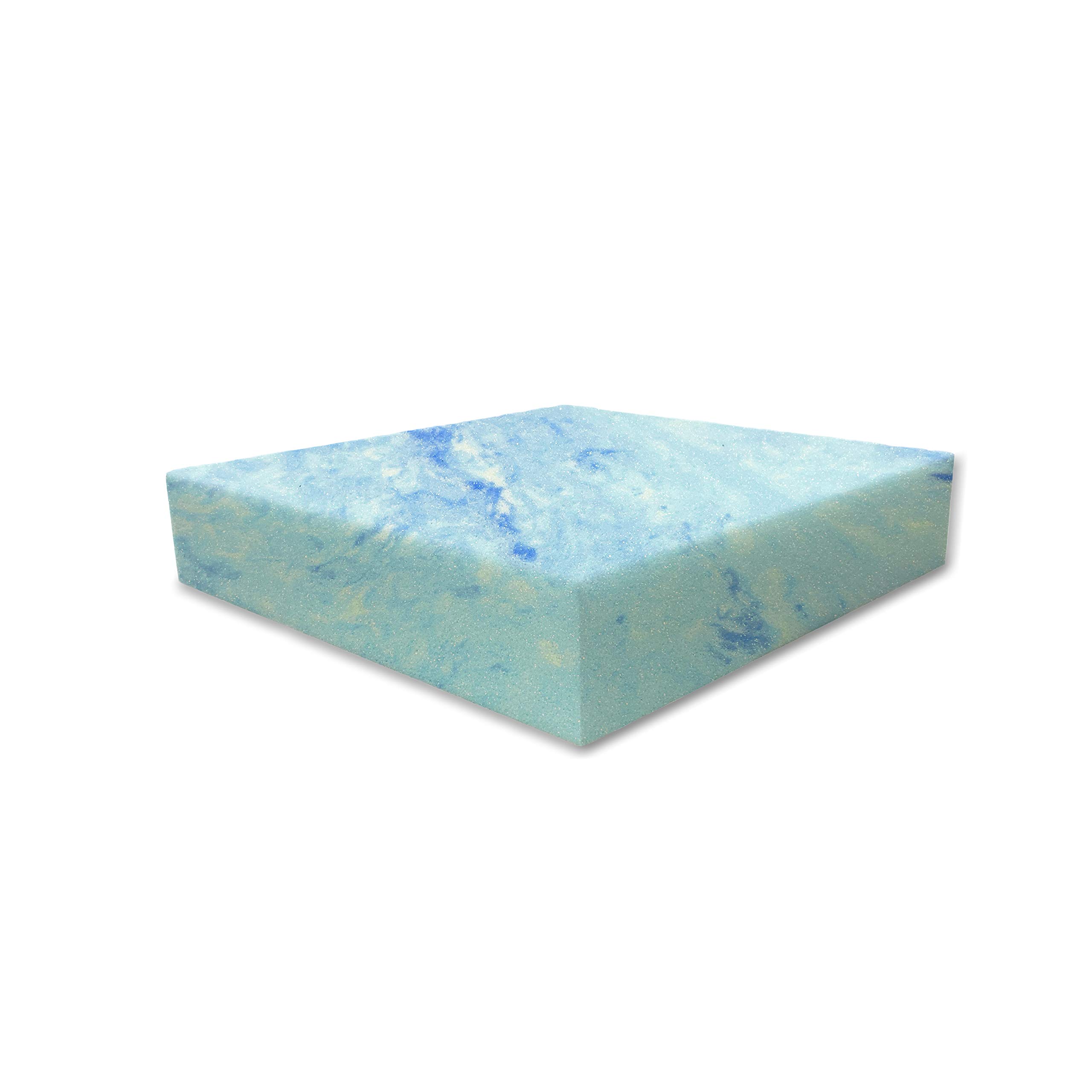 FoamRush 8x19x19 Inch Gel Cooling Memory Foam Mattress Topper - Made in USA - Perfect for Hot Sleepers & Pressure Relief