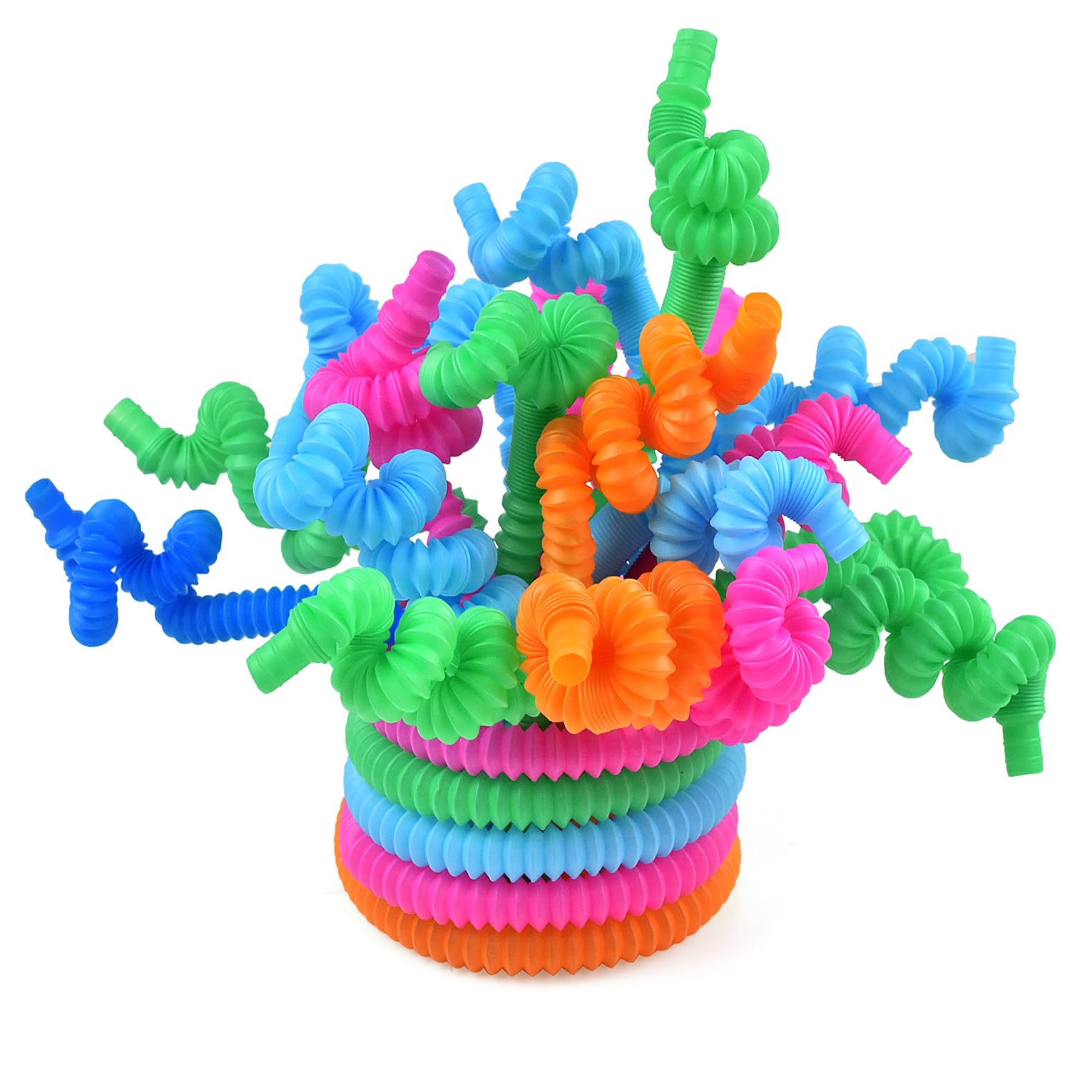 24-Pack Pop Tubes Sensory Toys for Kids - Fidget Toys, Party Favors & Fine Motor Skills Development - Perfect Preschool Gifts for Boys & Girls, Autism & Anxiety Relief - Great for Classroom, Birthday Parties & Stress Relief