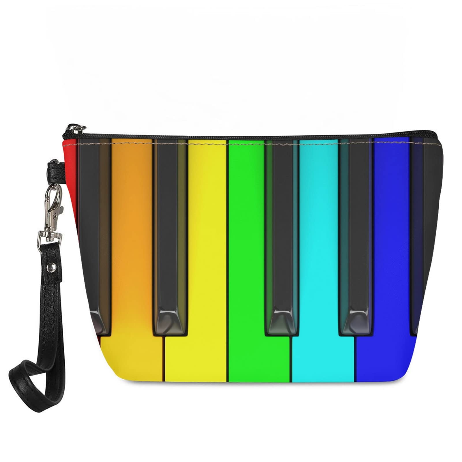 Suhoaziia Women's Colorful Piano Key Design Cosmetic Bag - Travel Makeup Pouch with Zipper, Portable Toiletry Organizer for Women | Perfect for Travel, Gym, and Daily Use