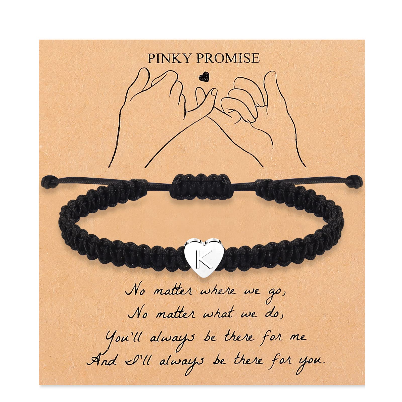 Handmade Braided Initial Bracelet for Men & Women - Personalized Heart Letter Charm Bracelet for Couples, Bf & Gf - Perfect Birthday & Anniversary Gift for Him & Her - Great for Everyday Wear, Date Nights & Special Occasions