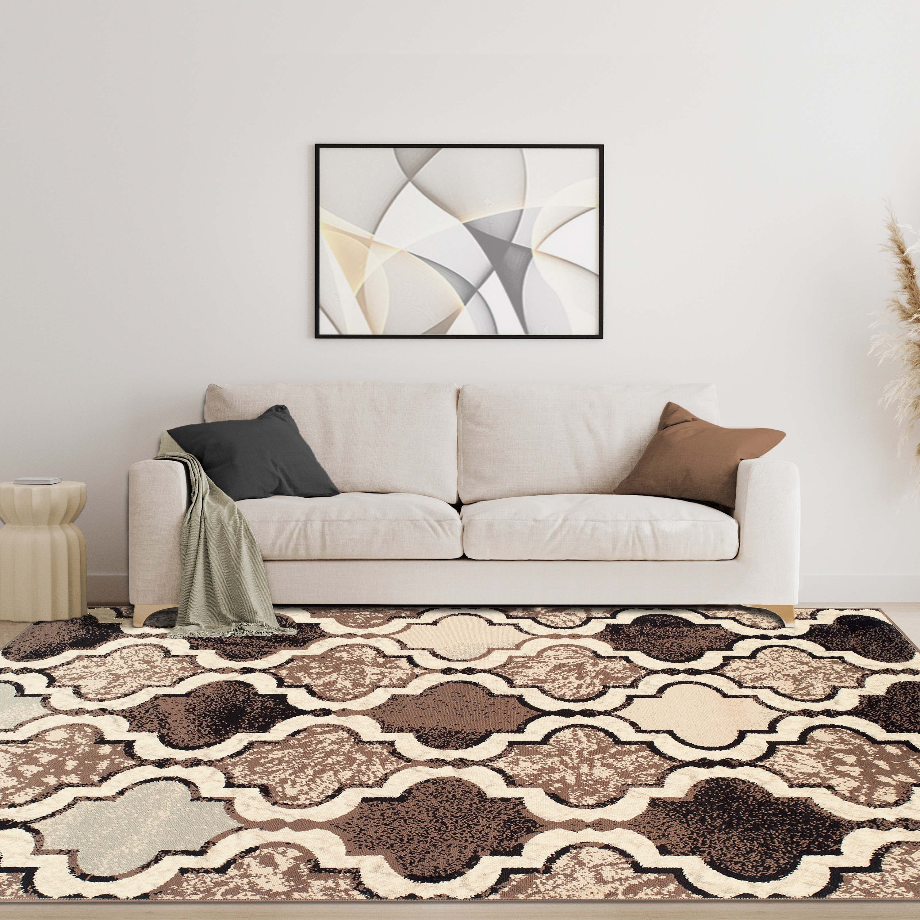 Viking Geometric Trellis Indoor Area Rug & Runner - Non-Slip Boho Chic Carpet for Living Room, Bedroom, Hallway - Perfect for Nordic Home Decor & Cozy Spaces