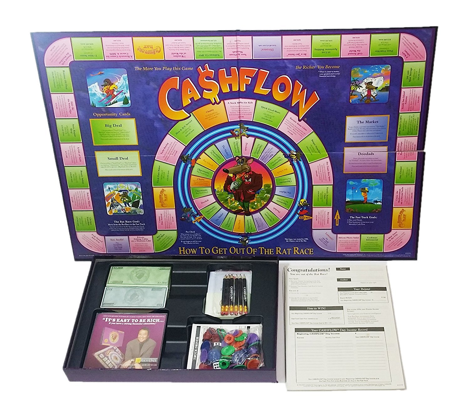Rich Dad CashFlow 101 Financial Literacy Board Game - Learn Money Management & Investing Strategy - Perfect for Family Game Night & Financial Education