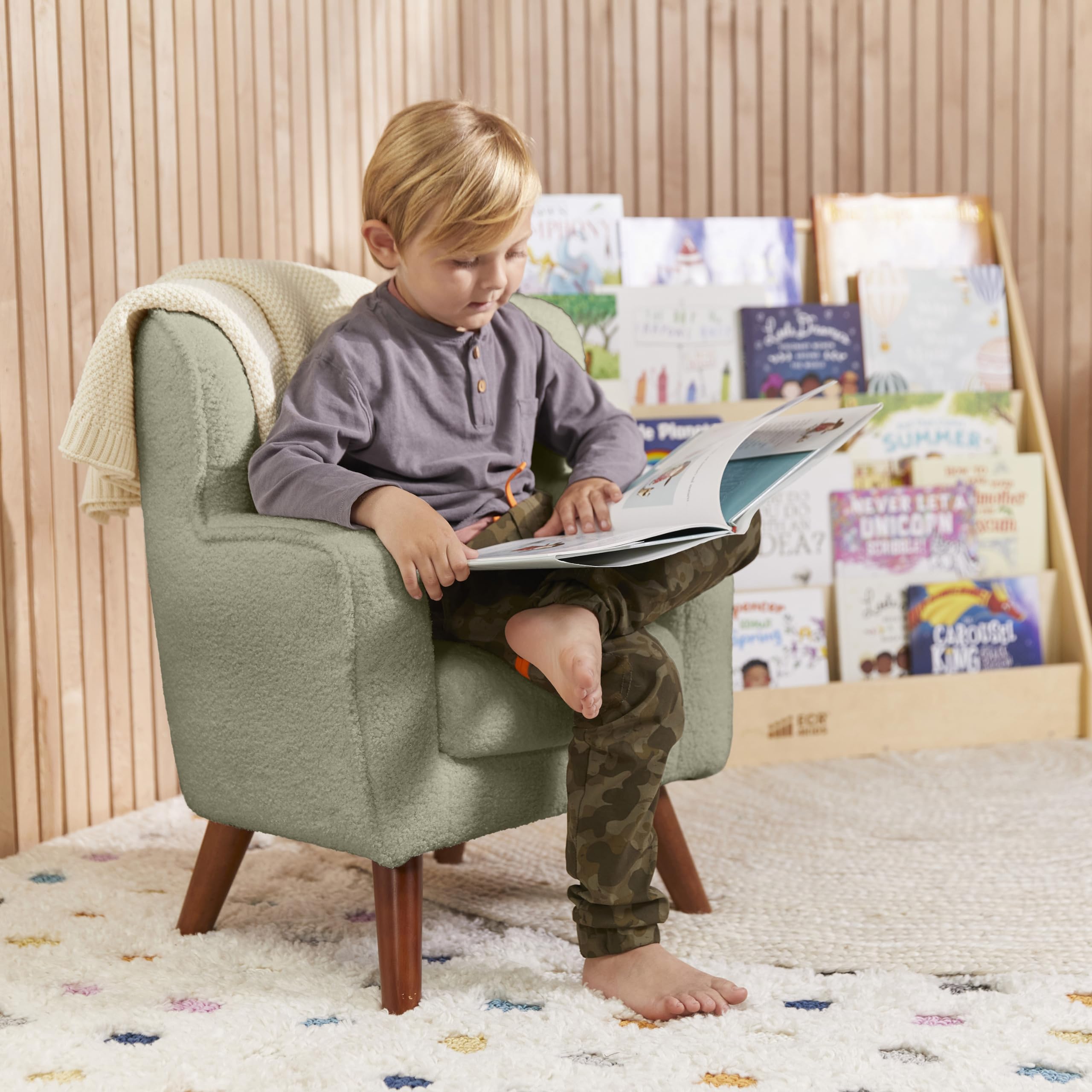 ECR4Kids Mila Arm Chair for Kids - Dark Sage Green Children's Chair | Perfect for Classroom, Playroom & Home Study Furniture