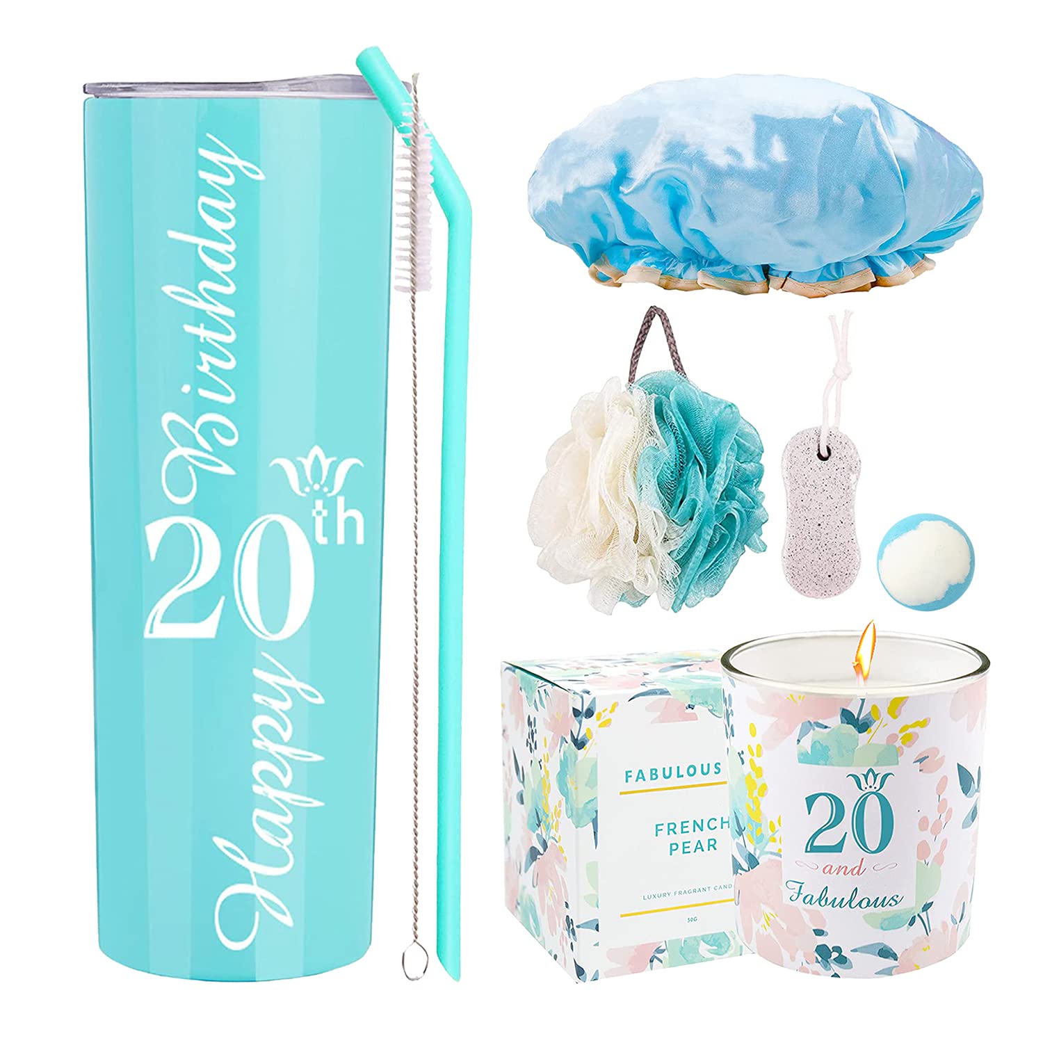 **20th Birthday Gifts for Women - Personalized 20oz Tumbler Cup with Lid & Straw - Perfect for 20th Birthday Party Decorations, Gifts for 20 Year Old Girls - Great for Celebrations, College Dorm, or Office Use**