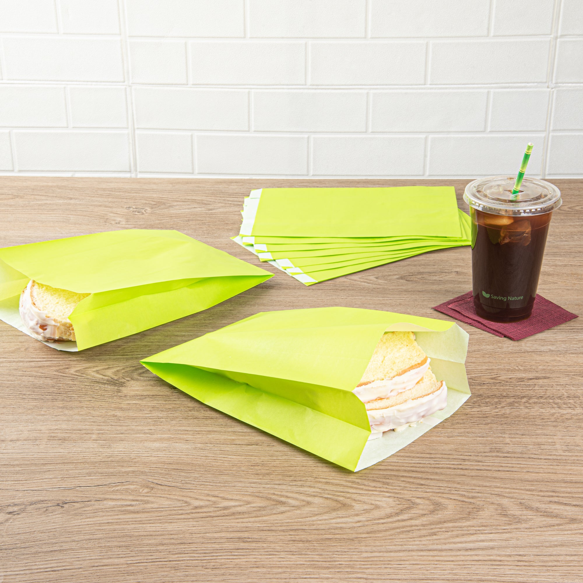 Eco-Friendly Green Paper French Fry & Snack Bags - 7