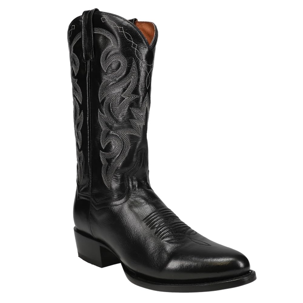 Dan Post Men's Milwaukee Round Toe Casual Boots - Mid Calf Western Boots for Men - Black Leather Cowboy Boots - Size 8.5 EW - Perfect for Country Dancing, Rodeo & Everyday Wear