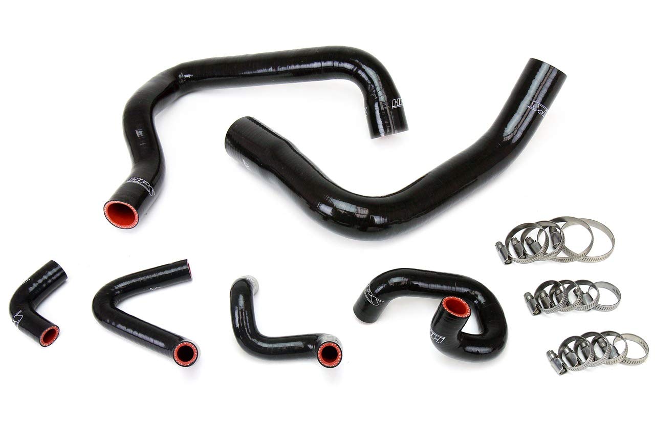 HPS 57-1010-BLK Black Silicone Radiator Coolant Hose Kit & Heater Hose Kit - High Performance Cooling System Upgrade for Cars, Trucks & SUVs - Perfect for Daily Driving, Racing & Off-Road Use