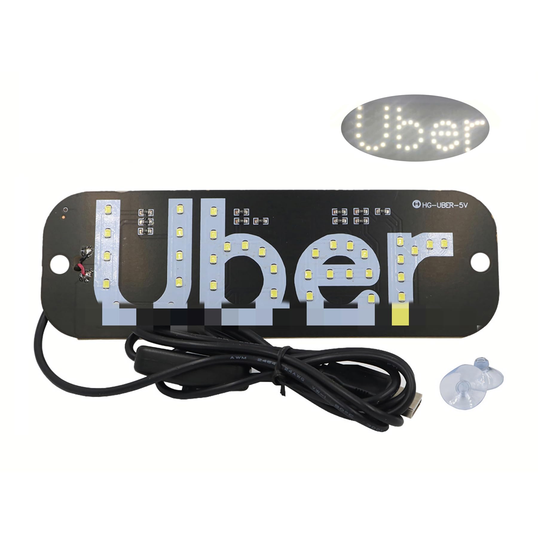 LED Light Signs for Car - USB Plug Decal Stickers with Customizable Words - Perfect for Night Driving, Car Decor & Personalized Gifts (White)