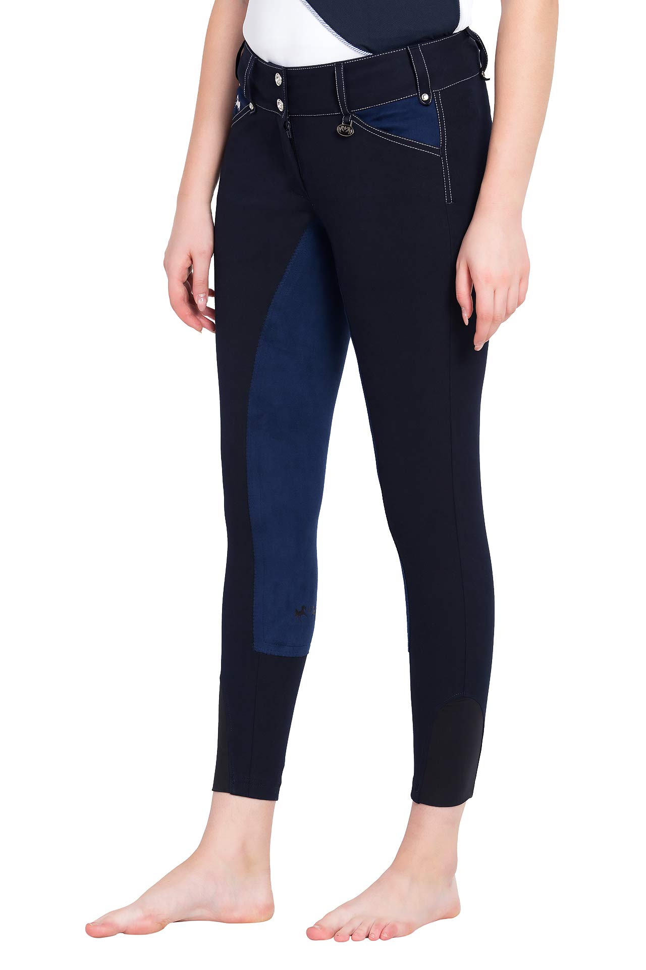 Equine Couture Ladies Blakely Full Seat Breeches with Contrast Saddle Stitch - Premium Equestrian Riding Pants for Women - Perfect for Dressage, Show Jumping & Horseback Riding
