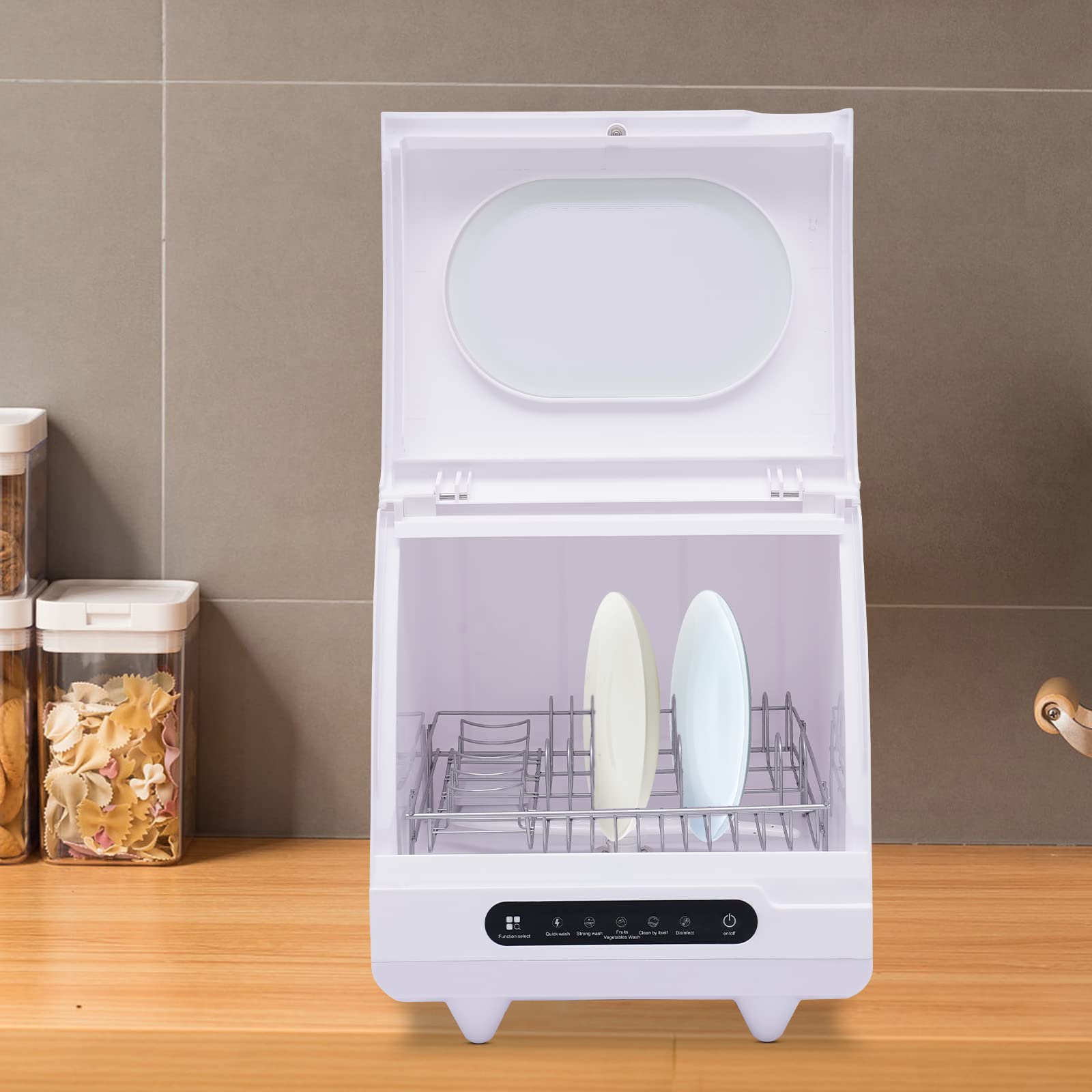 Portable Countertop Dishwasher - 1200W Mini RV Dishwasher with 5 Wash Programs, Compact Dishwashing Machine for Small Spaces - Perfect for Apartments, Dorms, Boats, Campers & Tiny Homes - Save Water & Energy While Washing Dishes Effortlessly
