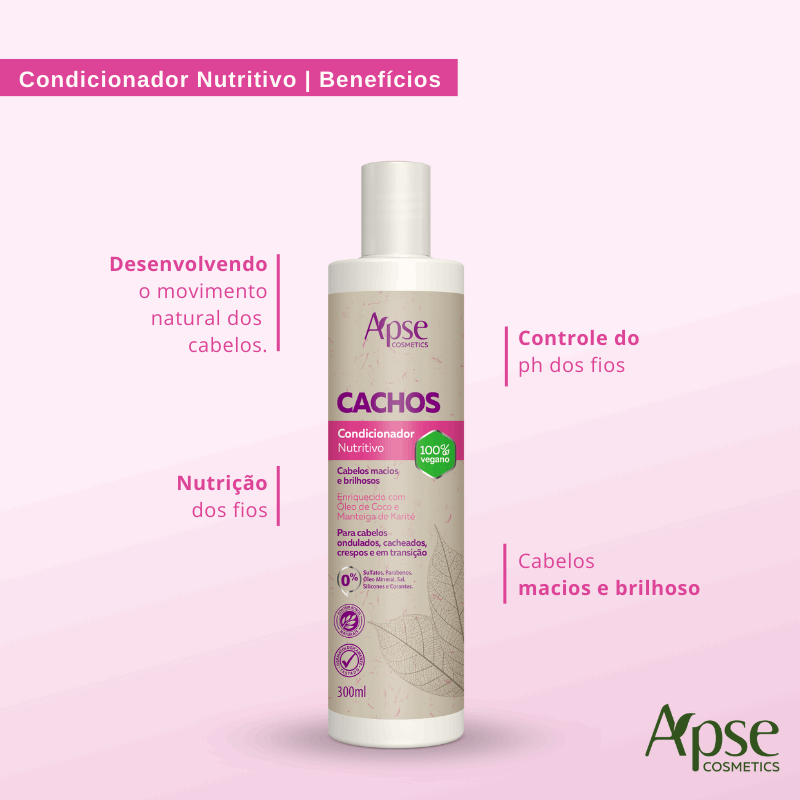 Apse Cosmetics Nutritive Curls Conditioner for Curly Hair - 10 fl oz Hydrating & Moisturizing Hair Treatment - Perfect for Dry, Damaged Curls at Home or Salon