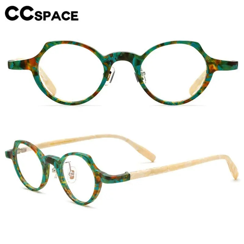 CCspace Unisex Full Rim Cat Eye Acetate Eyeglasses 56886 - Stylish Retro Frame for Men & Women - Perfect for Reading, Work, and Fashion Accessories