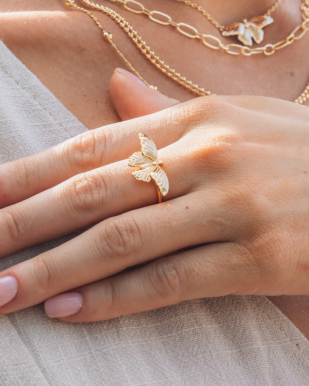 Elegant Rowena Butterfly Ring - Sterling Silver Adjustable Women's Jewelry for Parties, Weddings & Everyday Wear
