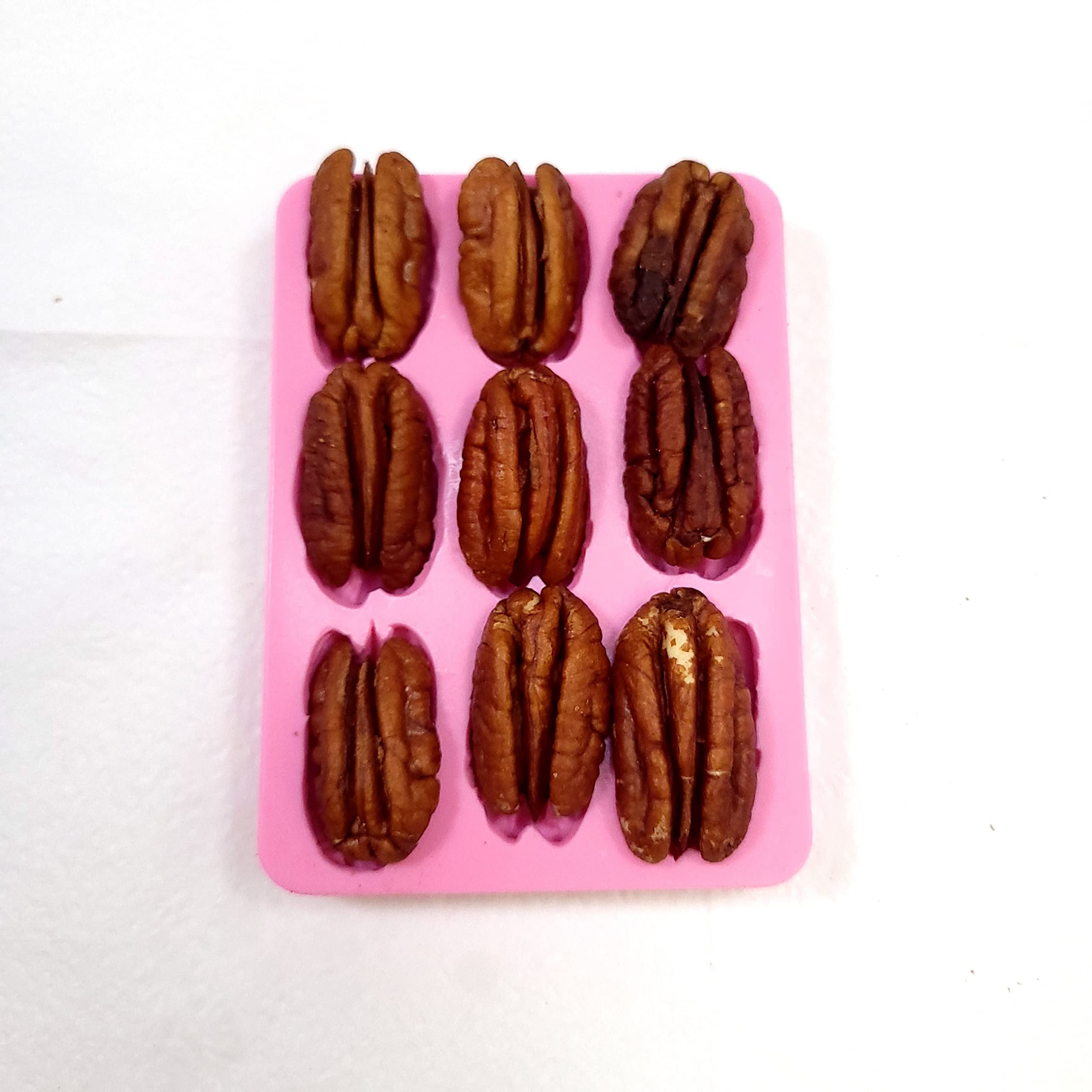 Premium 9-Cavity Pecan Silicone Mold for Soap, Wax Melts & Candles - Food-Grade Baking Mold - Realistic Pecan Design for DIY Crafts & Home Decor