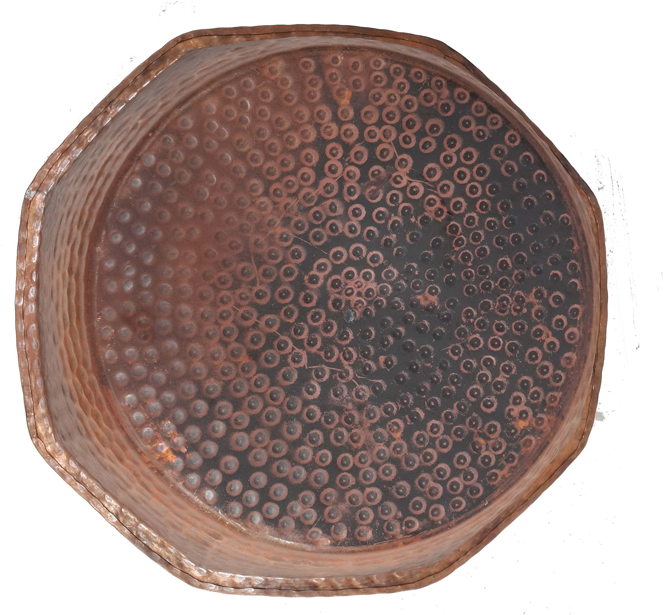 Portable Rustic Octagonal Copper Foot Massage Pedicure Bowl - Relaxing Spa Treatment for Home & Salon Use
