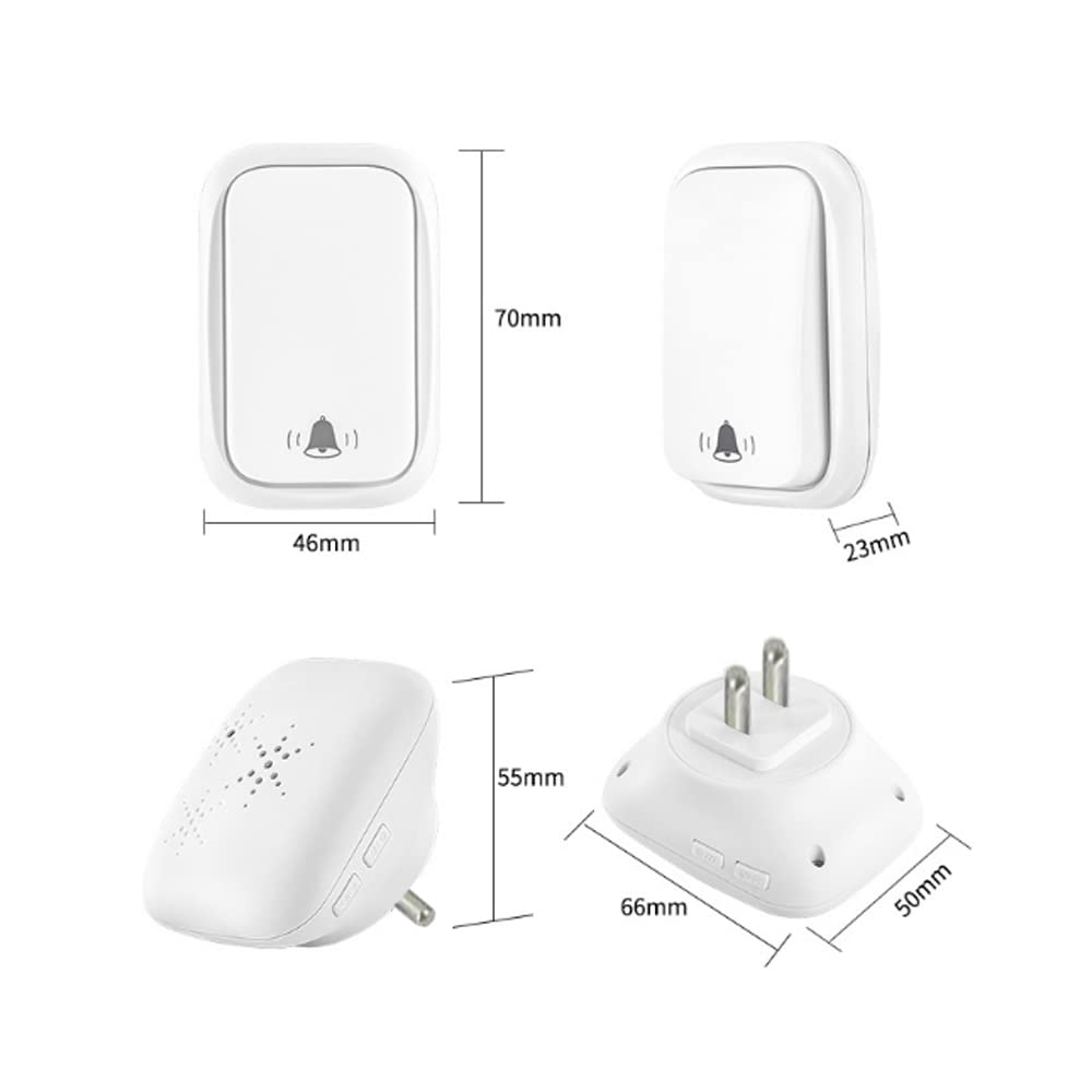 150M Long Range Wireless Doorbell with 38 Melodies, 433.92MHz Frequency, IP44 Weatherproof - Perfect for Home, Classroom, Office & Outdoor Use (Black)